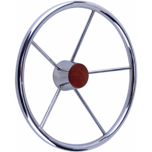Steering Wheel With Knob Stainless Steel 13.5" Seachoice 28481 