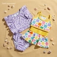 thumbnail image 4 of Oodles Purple Tropical Floral Ruffled Spring 2-Piece Dog Bikini, XS, 4 of 8