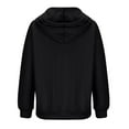 thumbnail image 5 of Jalioing Fall Winter Hoodies for Women Plus Size Long Sleeved Sweatshirt Solid Color Button V-Neck Hooded Top (Large, Black), 5 of 6
