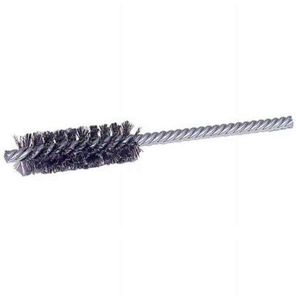 Double-Spiral Double-Stem Power Tube Brush, 7/8 in dia, 1/4 in Stem dia, 0.0104 in Wire Size, 2-1/2 in Brush L