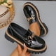 thumbnail image 3 of Xucatan Women's Chunky Loafers, Leather Slip-On Dress Shoes with Metal Chain, Comfortable Business Casual Shoes for Office Work & Dressy Occasions Gift, 3 of 8