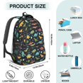 thumbnail image 5 of Dinosaur and Bone Black Pattern Cute School Backpack Bag with Padded Back and Adjustable Shoulder Straps 16.9 X 12.6 X 5.9 Inches, 5 of 5