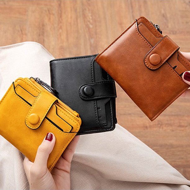 XWSHYW Contenedores de Almacenamiento Billetera con Pinza para Dinero para Mujer, de Moda, para Estudiantes, con Múltiples Tarjetas, Billetera Simple, Billetera Corta, Billetera para Estudiantes, Reg