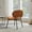 Orange, variant on Mid-Century Modern Shell Chair, Orange PU Leather Accent Chair with Tripod Base and Walnut Finish, Comfortable Single Side Chair for Living Room, Office Lounge, 330LB Capacity