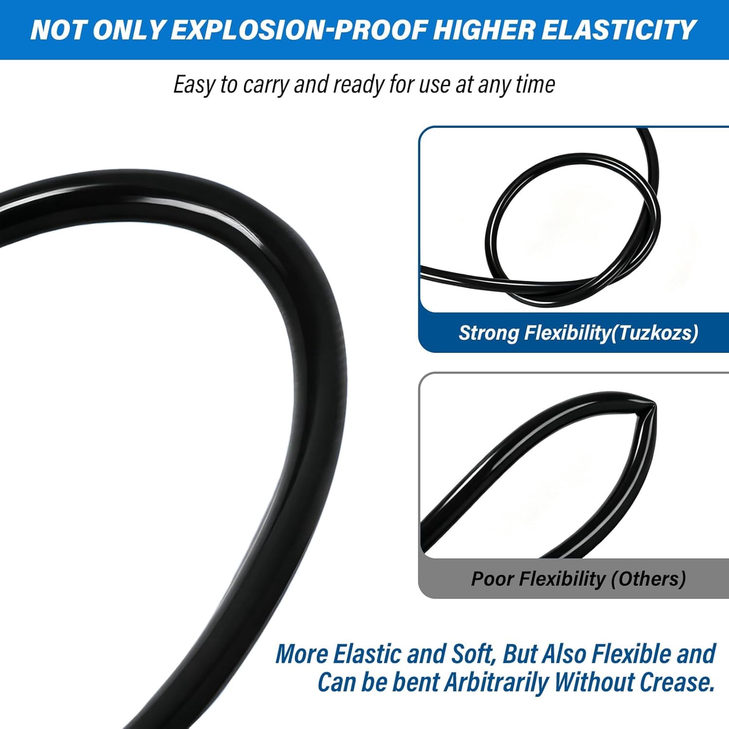 MKEUDQ-6mm x 4mm Black PU Polyurethane Pneumatic Tubing Pipe, Air Tube Hose Line for Air Compressor Fitting or Fluid Transfer (39.4ft 12 Meter)