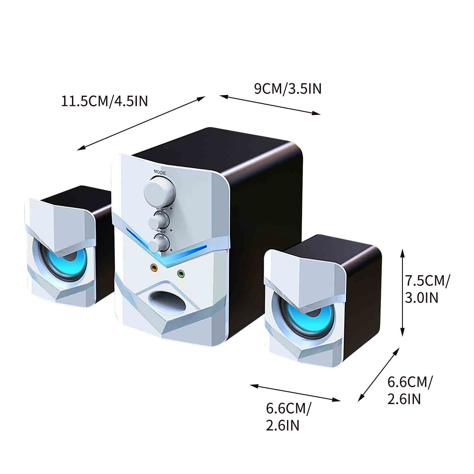 Bluetooth Computer Speakers,Compact Computer Speaker with Subwoofer,Desktop Multimedia Speaker Deep Bass Channel,with Ambient Light,for Wedding Party