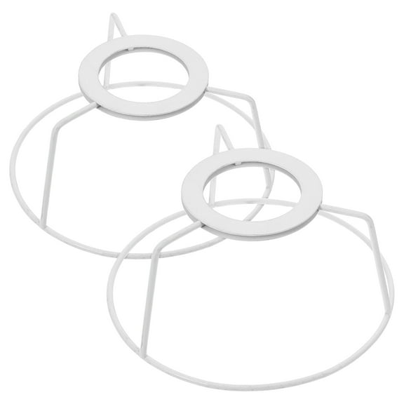 NICEXMAS 2Pcs White Iron Lamp Shade Frames for DIY Table Lamps Pendant Lights Easy Install