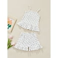 thumbnail image 4 of Gureui Girl Summer Clothes Floral Spaghetti Strap Tops and Ruffles Shorts Set Outfit Set 2Pcs Clothes Set, 4 of 8