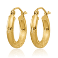 thumbnail image 5 of 14K Solid Yellow Gold 3mm Round Small Hoop Earrings, 5 of 10