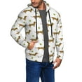 thumbnail image 3 of Zip Up Hoodies for Men - Dachshund Dog Puppy No.1018 Long Sleeve Comfrt Men'S Fashion Hoodies & Sweatshirts, Jackets for Men Hoodies Pullover Clothing Clothes with Pouch, 3 of 5
