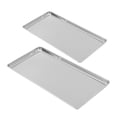 thumbnail image 1 of Phenofice 2pcs Metal Serving Platter Rectangular Silver For Gathering Use Sleek, 1 of 8