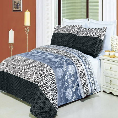 Clearance Soft 100 Cotton Printed 3 Piece Duvet Cover Set King
