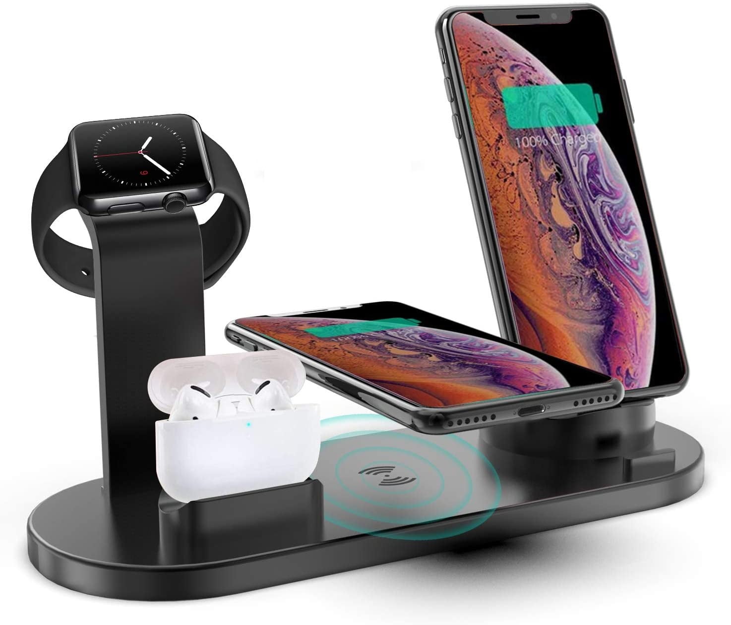 iPhone iWatch AirPods charger dock,4 in1 stand,Sliver/RossGold/Black,freeship 