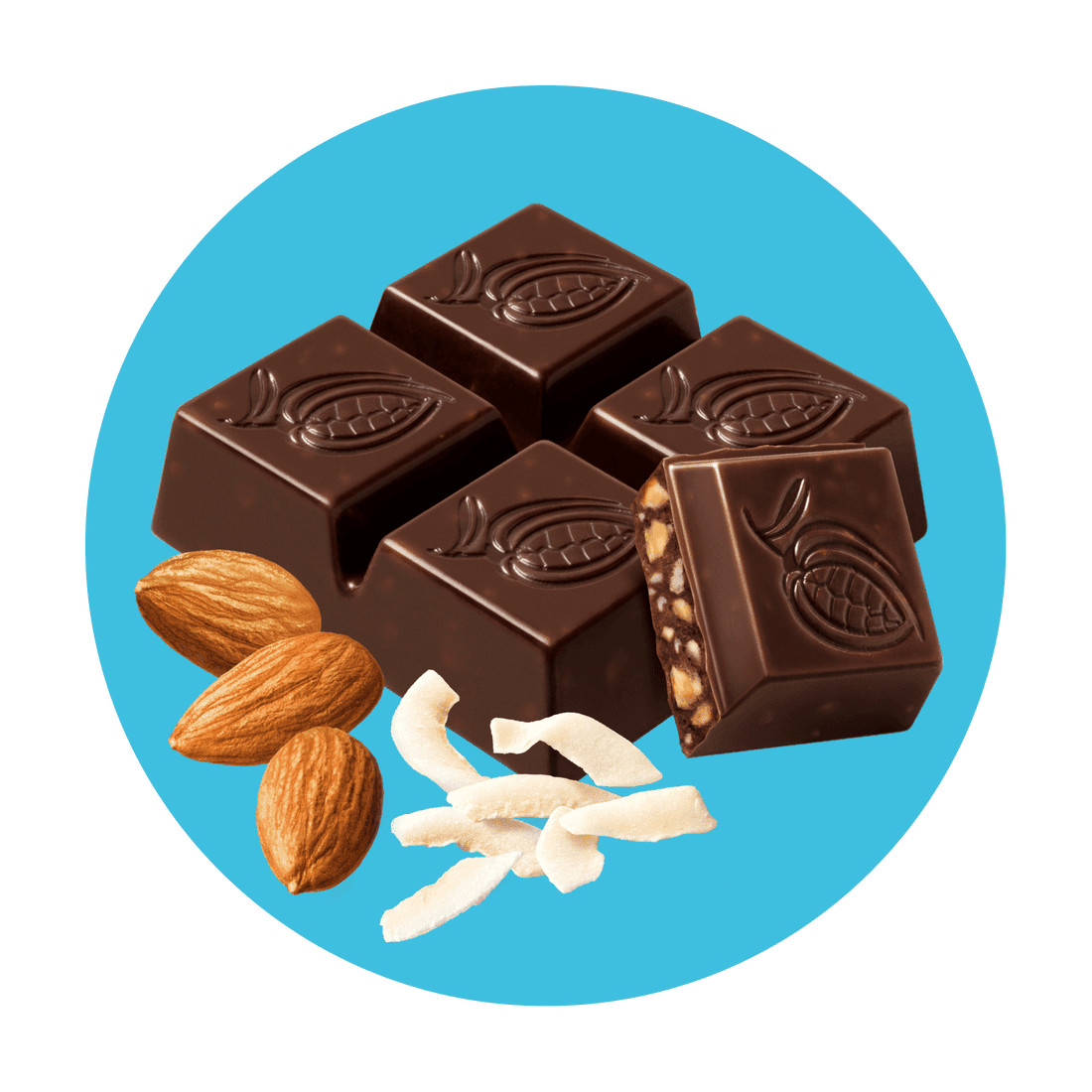 (Pack of 6) ChocXO Dark Chocolate Coconut Almond & Sea Salt Snaps , 3.45 oz