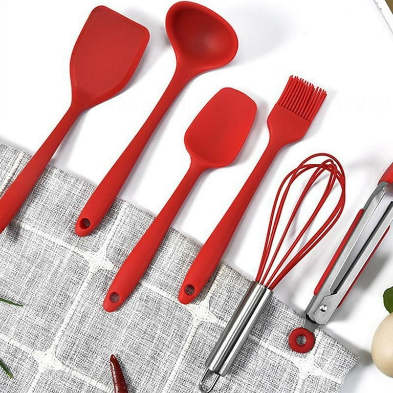 Mini Silicone Kitchen Utensil Set Cooking and Baking Utensils 6PCS,red 