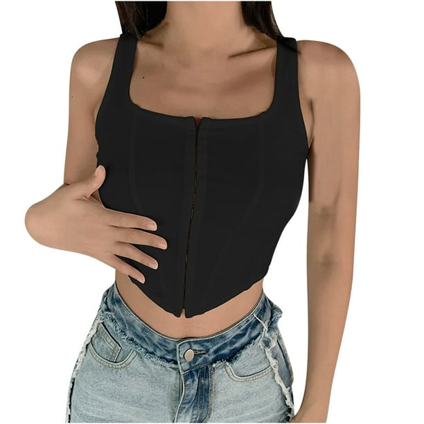 jovati Crop Tank Tops for Women Women Ruched Corsets Crop Top