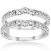 Pompeii3 1/2Carat 14k White Gold Round Diamond Wedding Band Enhancer Guard Ring