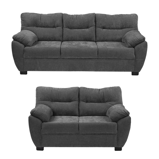 Sala3-2 TRINITY Monza 2 Piezas (Sofá, Love Seat) Dark Grey Para Sala