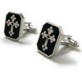 thumbnail image 4 of Perfect Cufflinks Black Enamel Crystal Cross Cufflinks, 4 of 5