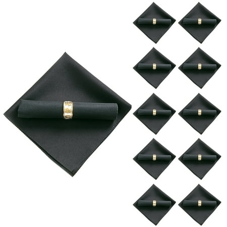 

10Pcs 48X48cm Polyester Cloth Napkins for Restaurant Wedding Pure Black