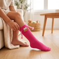 thumbnail image 7 of Kids Dopamine Color Knee High Socks, Girls Funny 3D Cartoon Face Braided Tassel Long Socks, Polyester Cotton Cute Novelty Children Stockings, 7 of 7