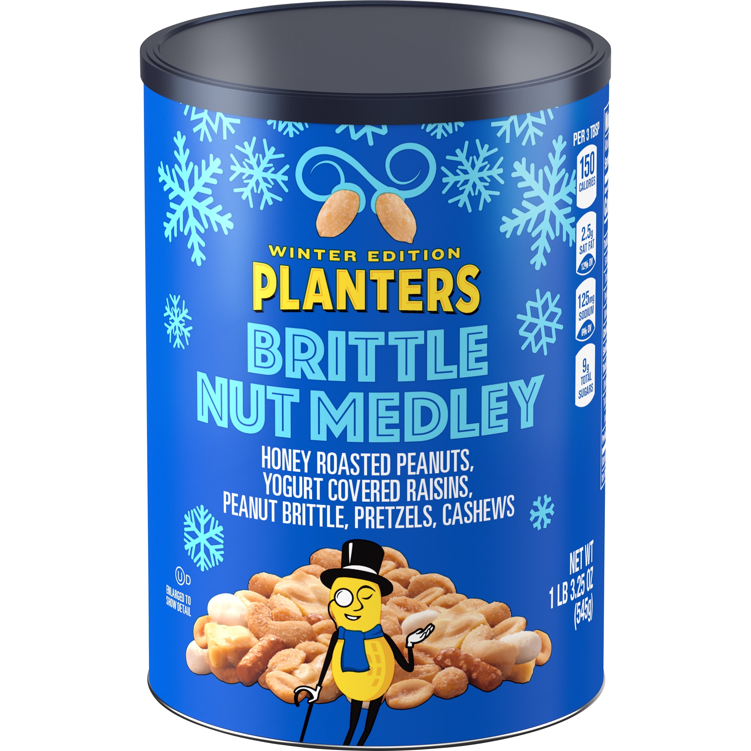 Planters Winter Edition Brittle Nut Medley Trail Mix Snack with Honey
