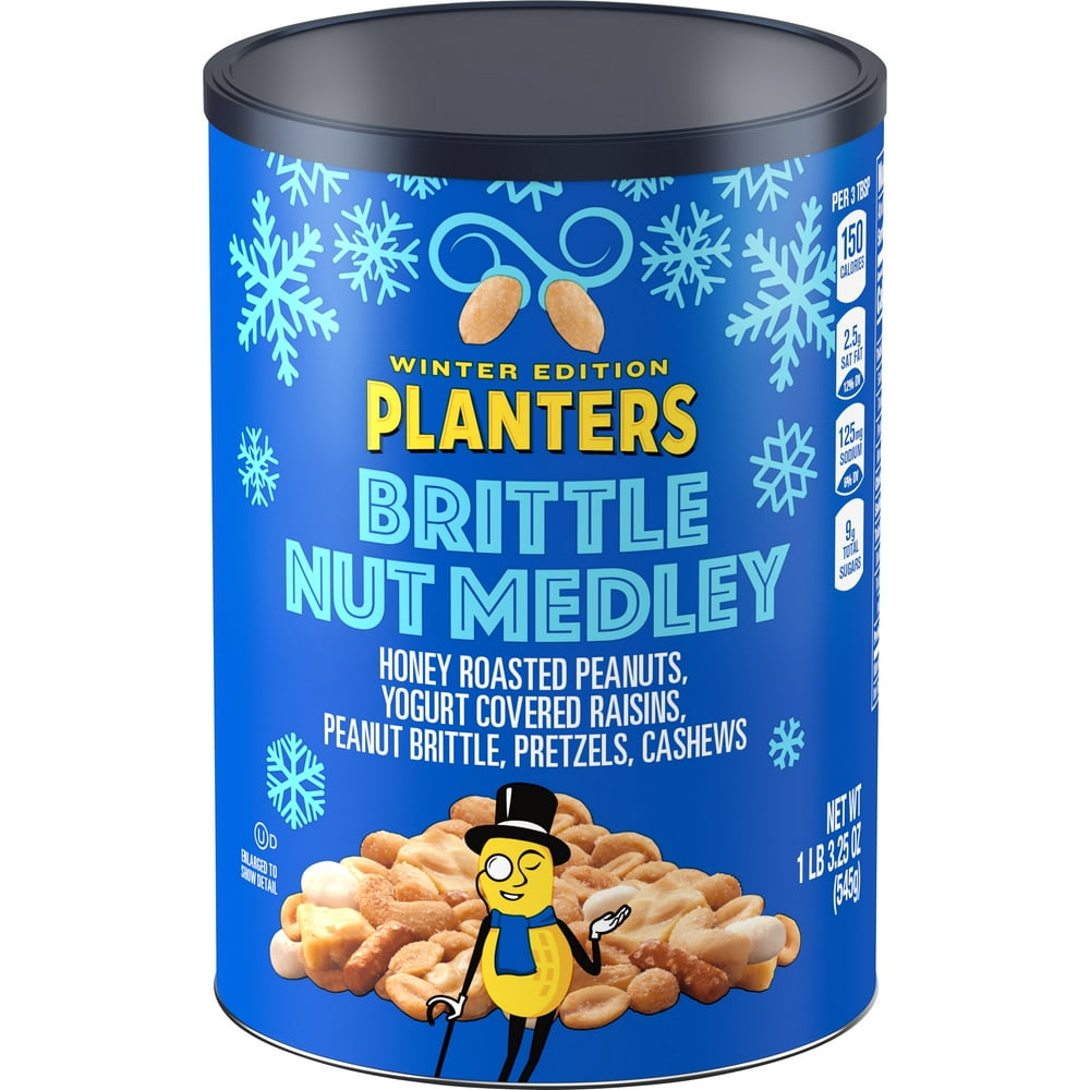 Planters Winter Edition Brittle Nut Medley Trail Mix Snack with Honey