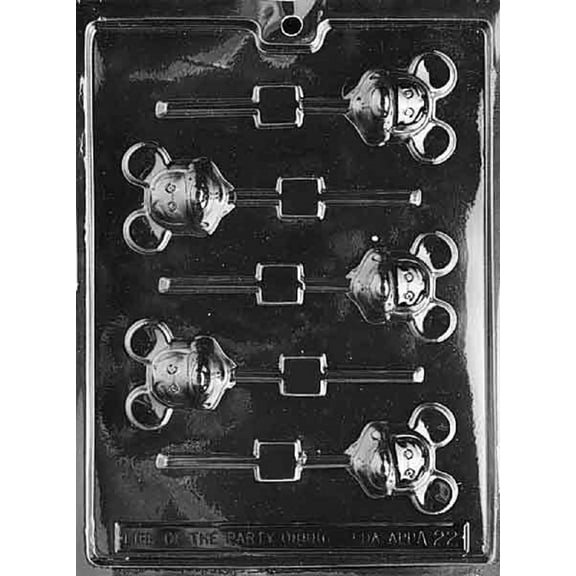 Grandmama's Goodies A022 Mickey the Mouse Lollipop Chocolate Candy Soap Mold with Exclusive Molding Instructions