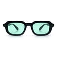 thumbnail image 4 of Vintage Vibe Narrow Rectangle Hipster Hustler Fashion Sunglasses Matte Black - Green, 4 of 8