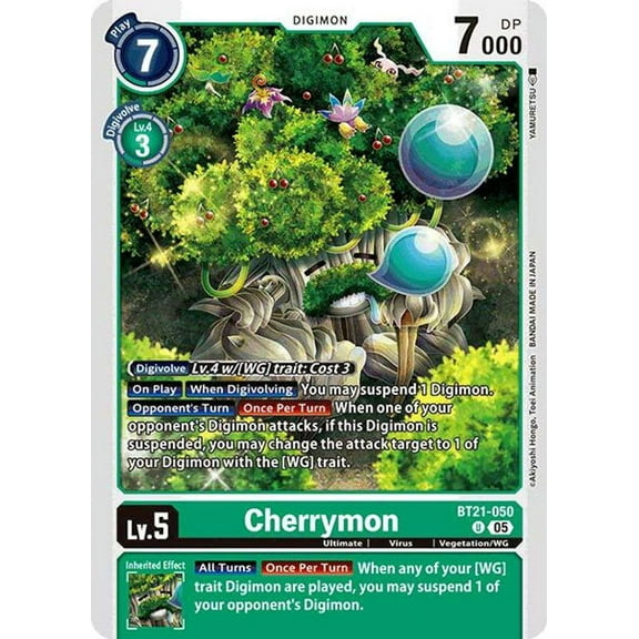 Digimon World Convergence Uncommon Cherrymon BT21-050