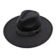 thumbnail image 3 of Sombrero Fedora de ala ancha para hombre y mujer, sombrero de fieltro con cinta, estilo Retro, Trilby, clásico, color negro, para invierno y otoño, 9,5 cm, 3 of 4