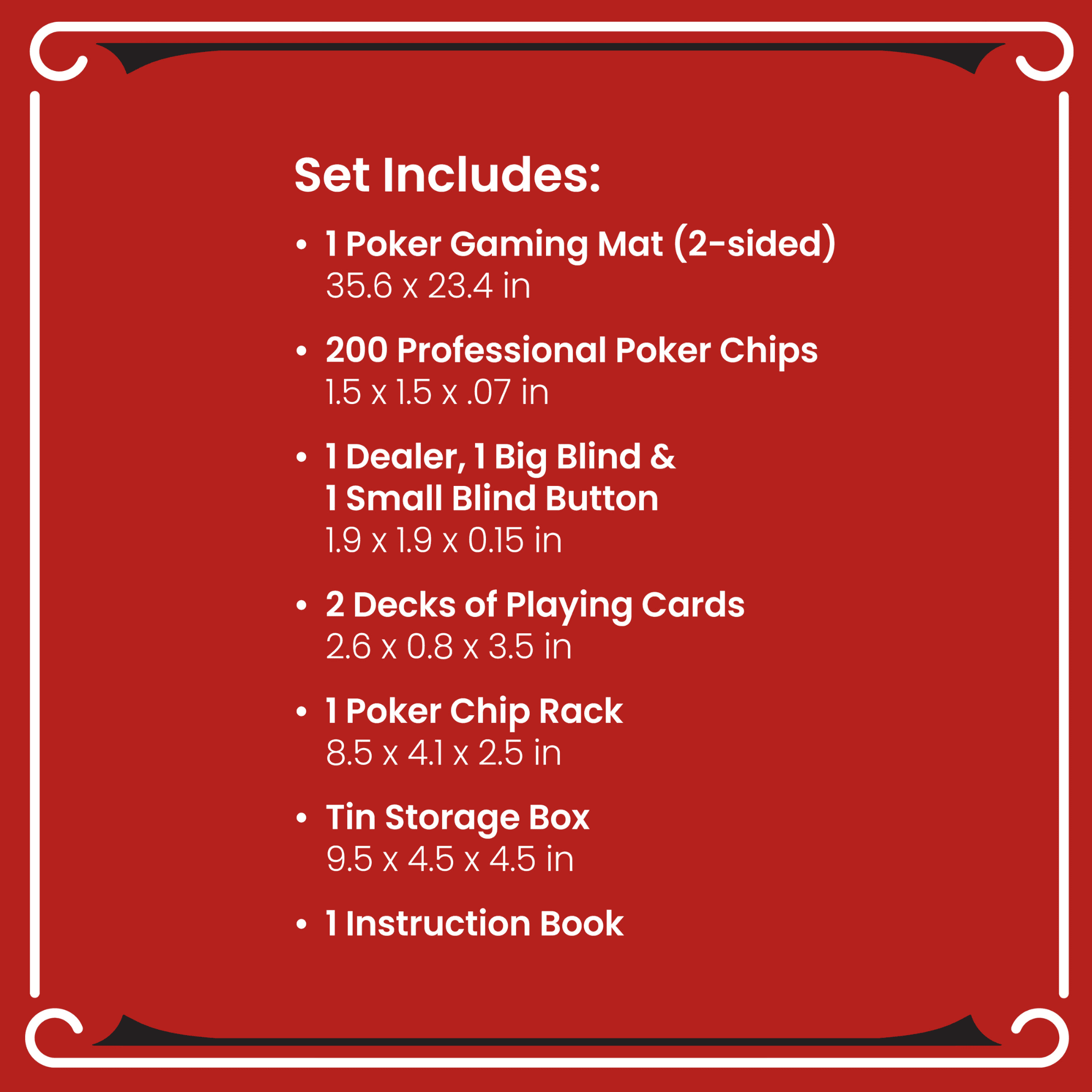 Complete Poker Set, Texas Hold'em Poker Set & Blackjack Card Game, for All Ages 3+, 207 Piece Count, by MinnARK Sports
