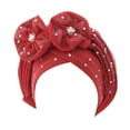 thumbnail image 2 of Bucket Hats Fashion Women Beading Braid Hat Muslim Ruffle Cancer Wrap Cap Sleep Caps Satin Lined Hair Bonnets Bucket Hats, 2 of 2