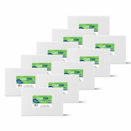 FloraCraft CraftFoM Block 2" x 11.9" x 17.9" White, 10 Pack