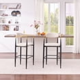thumbnail image 4 of S-HOME Modern Upholstered Bar Stool Set of 2 with Gold-Accented Armrests, Ergonomic Design for Kitchen or Dining Use, Beige, 4 of 8