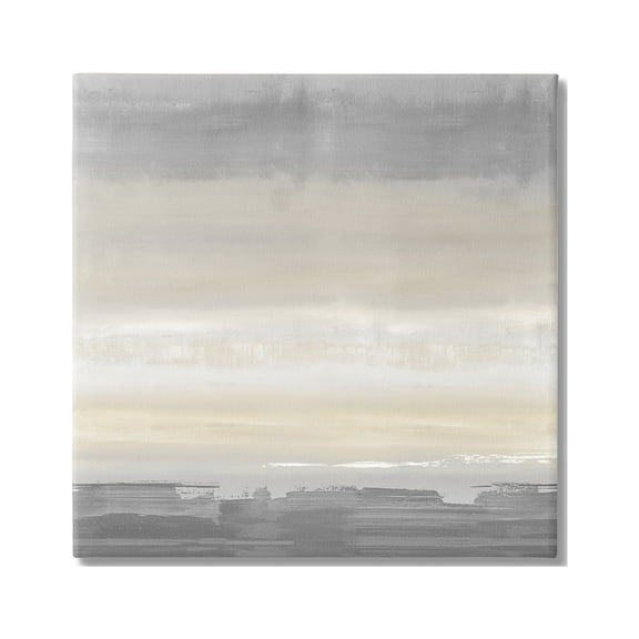 Stupell Industries Grey Abstract Landscape Abstract Painting Gallery Wrapped Canvas Art Print Wall Art, 36 x 36