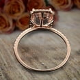 thumbnail image 3 of Limited Time Sale: 1.50 Carat Peach Pink Emerald Cut Real Morganite Man made diamond moissanite Engagement Ring Sterling Silver with 18k Gold Plating, 3 of 4