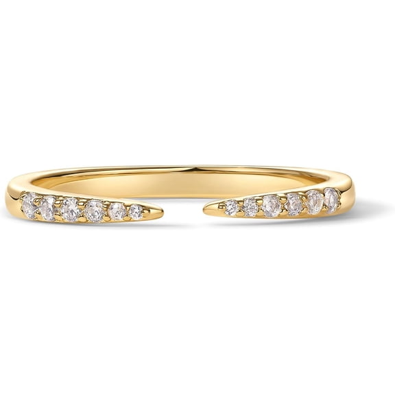 18K Gold Plated Open Eternity Ring | Cubic Zirconia Stacking Bands for Women | Dainty Stackable Rings for Women