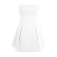 thumbnail image 5 of MIXUE Summer Dresses for Women Solid Color Sexy Strapless Backless Party Evening Mini Dress Holiday Wear,White,XL, 5 of 6