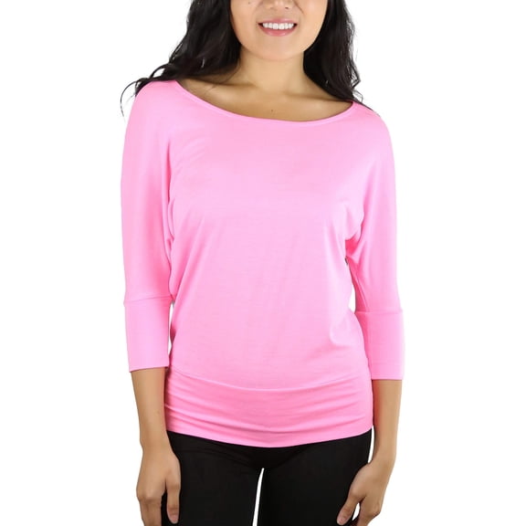 ToBeInStyle Women's Boat Neck Dolman Style Blouse