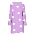 thumbnail image 7 of Sexlip Womens Long Sleeve Polka Dot Midi Dress V Neck Design Soft Fabric Relaxed Silhouette for Office Wear Purple XL, 7 of 7