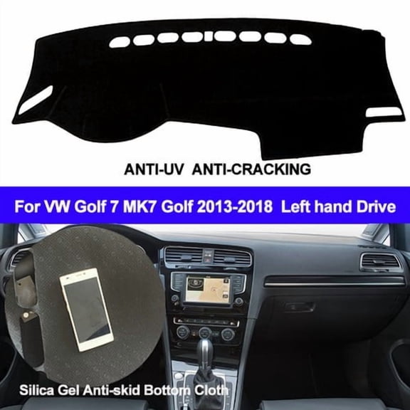 Dashboard Cover Mat Non-Slip Pad Carpet Sunshield Protector Inner Car Dashboard Cover Non-Slip For Volkswagen VW Golf 2014-2017 2018 /Golf 7 Dash Cover