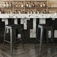 thumbnail image 3 of Flash Furniture Kai Commercial Grade 30" High Backless Black Metal Indoor-Outdoor Barstool with Black Poly Resin Wood Seat, 3 of 12