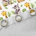 thumbnail image 4 of Homewish Elephant Lion Zevra Blackout Curtains Set of 2 (52x84 Each),Tropical Monstera Leaf Window Curtains,Yellow White Green Curtains and Drapes For Boys Teens,Ultra Soft Home Decor, 4 of 6