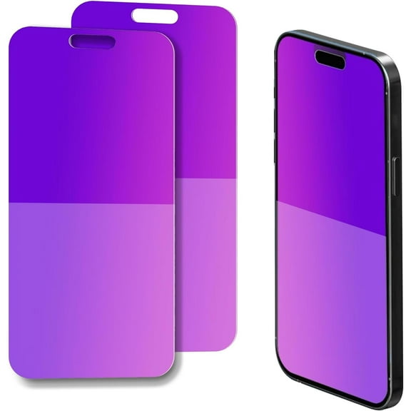 for Iphone 16e, Iphone 13, Iphone 13 Pro, IPhone 14 6.1inch Matted & Grossy Privacy Screen Protector Tempered Glass, Matted & Glossy Gradient Anti Spy Anti Blue Light Easy Installation, 2 Pack