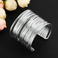 thumbnail image 7 of Tshsdpx Fashion Women's Multilayer Metal Wires Strings Open Bangle Wide Cuff Bracelet, 7 of 7