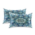 thumbnail image 2 of Satin Pillow Case King Silk Pillow Cover for Hair and Skin Envelope Closure Peacock Feathers Mandala 20"x40", 2 of 9