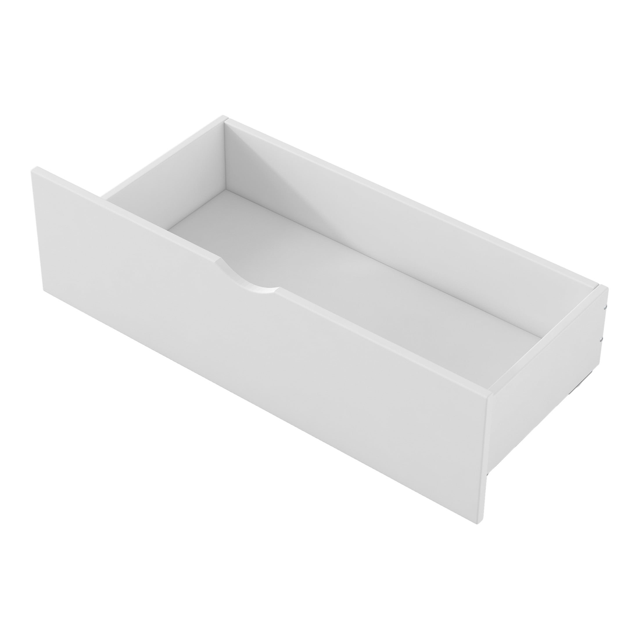 Noble House Wood Twin Platform Bed, Semi-Enclosed Fence Guardrail Bed with Storage Drawers, Solid Pine Wood, White