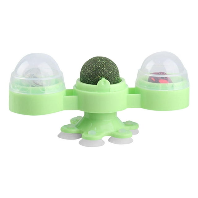 lionlar 360 Rotation Windmill Cat Toy with Catnip Ball Lights Drop Resistant Funny Green