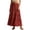 Wine, variant on Women's Cotton Maxi Skirt, High Waist Elastic Lace-Up A-Line Swing Skirt, Bohemian Long Skirt for Beach, Vacation and Summer,Army Green,L
